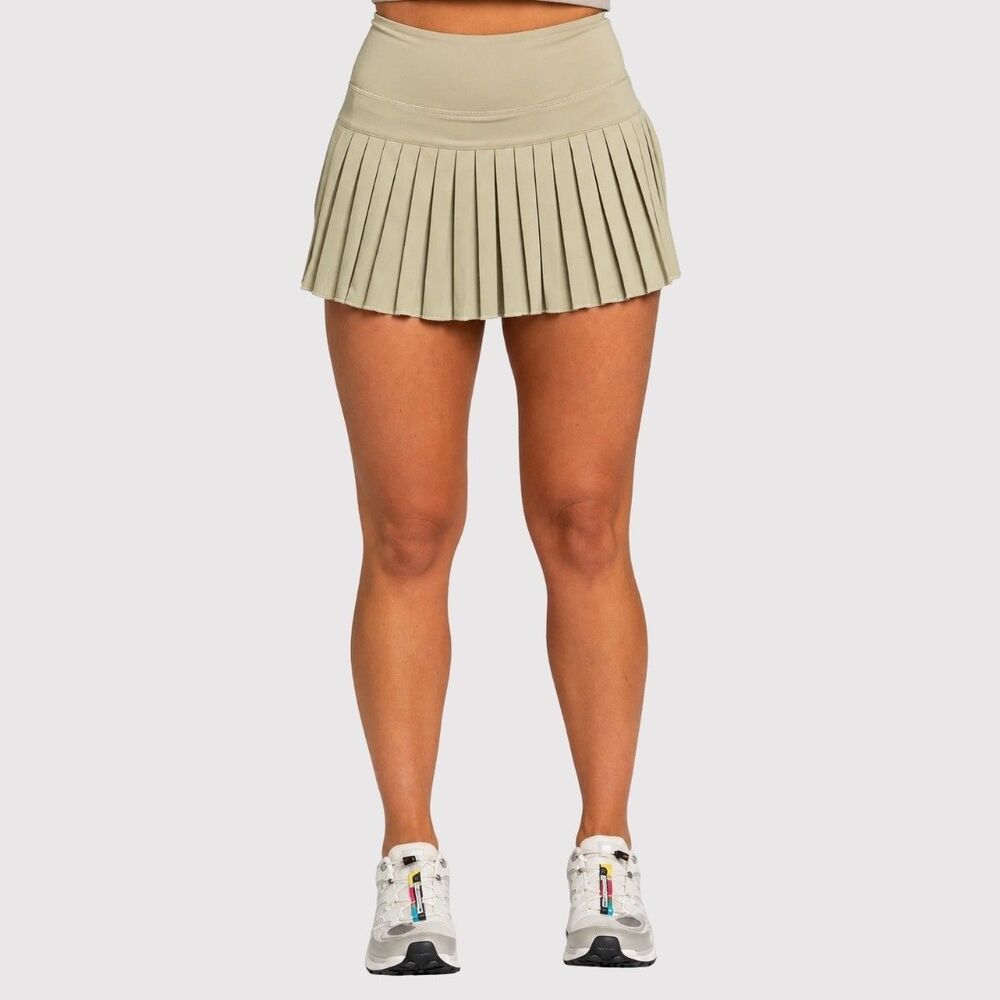 Gold Hinge Womens Skort Green Pleated Mini Tennis Skirt Lined High Waist XS